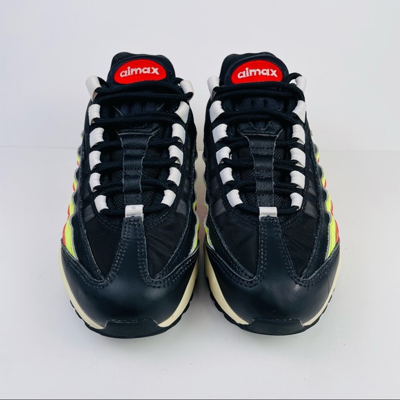 Nike Air Max 95 Black White Volt Habanero Red Shoes 307960-019 Women’s Size 5 - Picture 5 of 10